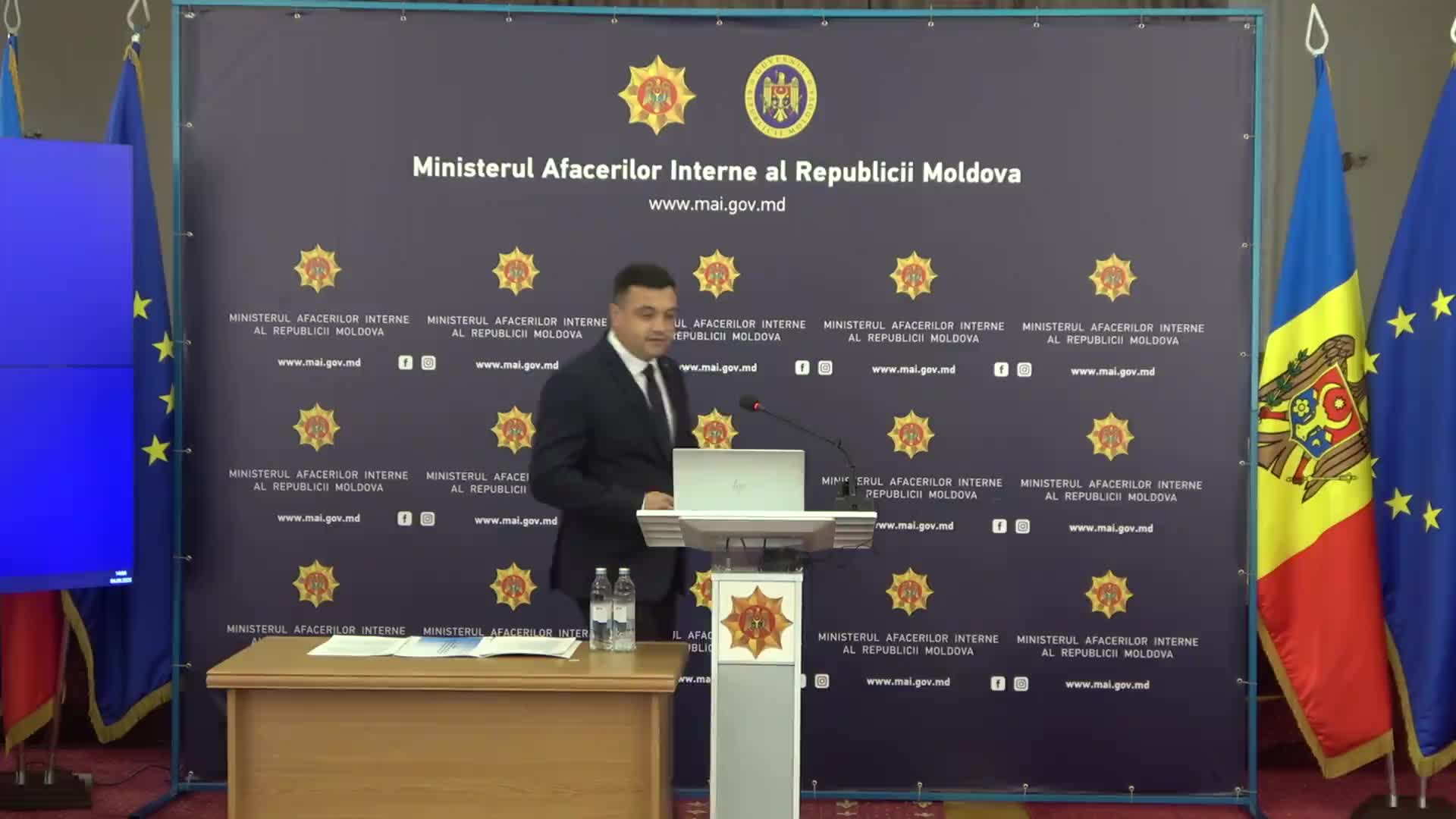 Conferința de presă organizată de Ministerul Afacerilor Interne cu tema „Rezultatele anchetei în cazul incidentului de la Aeroportul Internațional Chișinău”