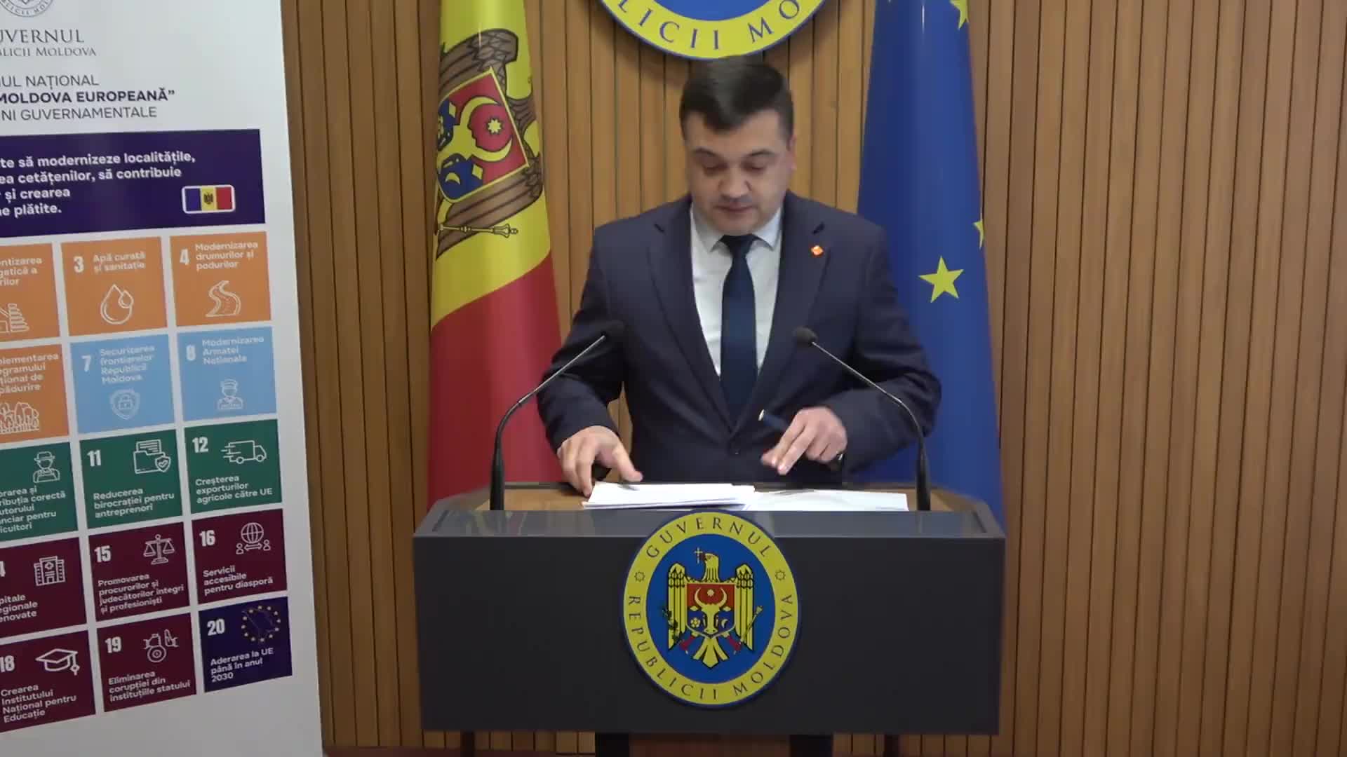 Conferința de presă susținută de către ministrul Afacerilor Interne al Republicii Moldova, Adrian Efros