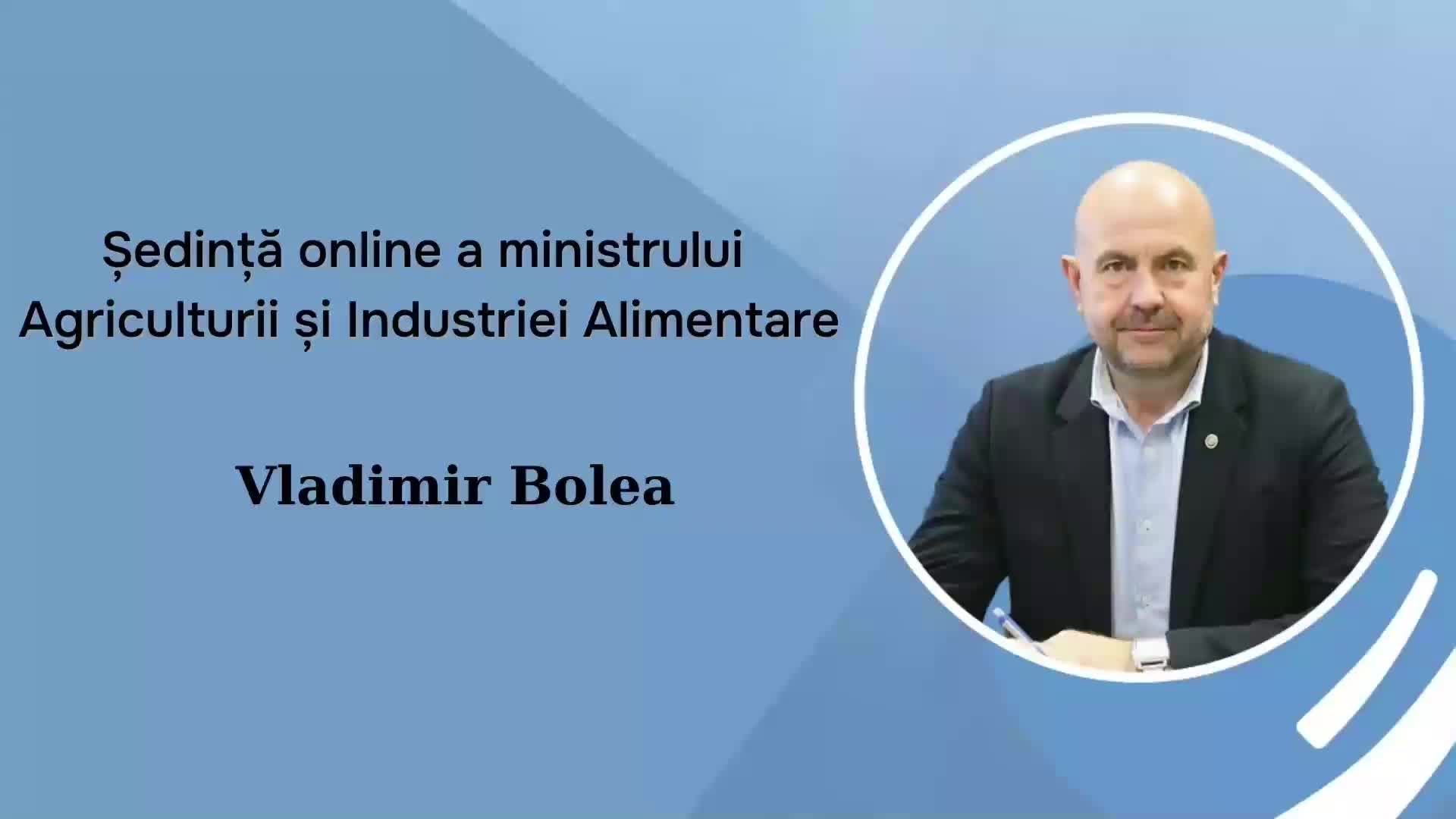 Ședință online a ministrului Agriculturii și Industriei Alimentare, Vladimir Bolea, cu șefii direcțiilor agricole raionale