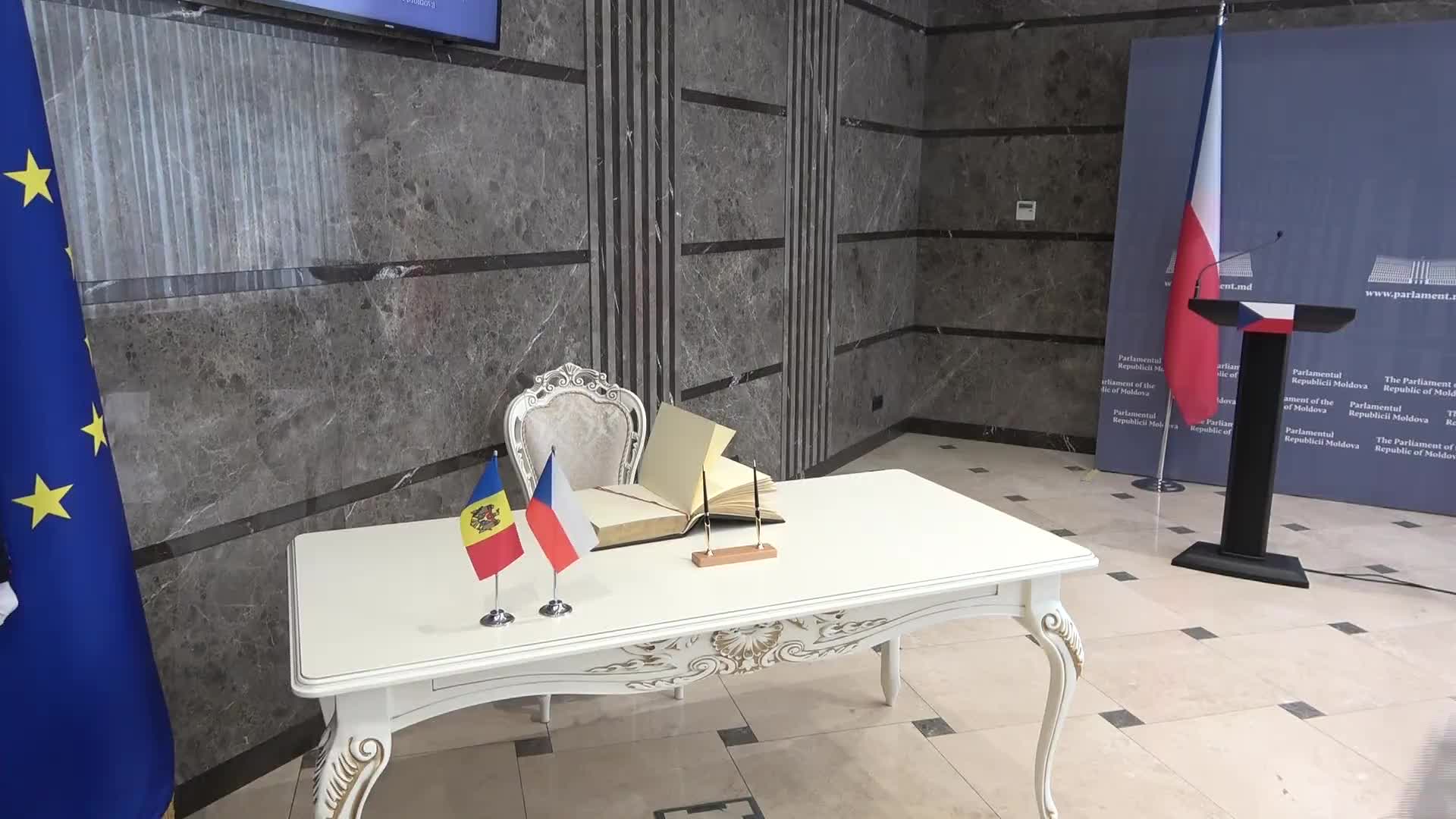 Briefing de presă susținut de Președintele Parlamentului Republicii Moldova, Igor Grosu, și de Președintele Senatului Republicii Cehe, Miloš Vystrčil