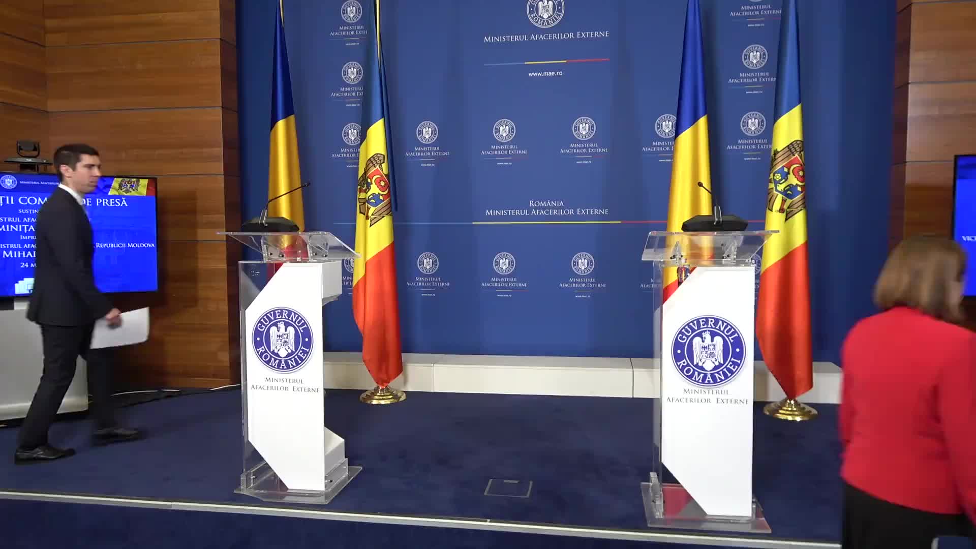 Conferință de presă susținută de ministrul afacerilor externe și integrării europene al Republicii Moldova, Mihai Popșoi, și ministra afacerilor externe a României, Luminița Odobescu