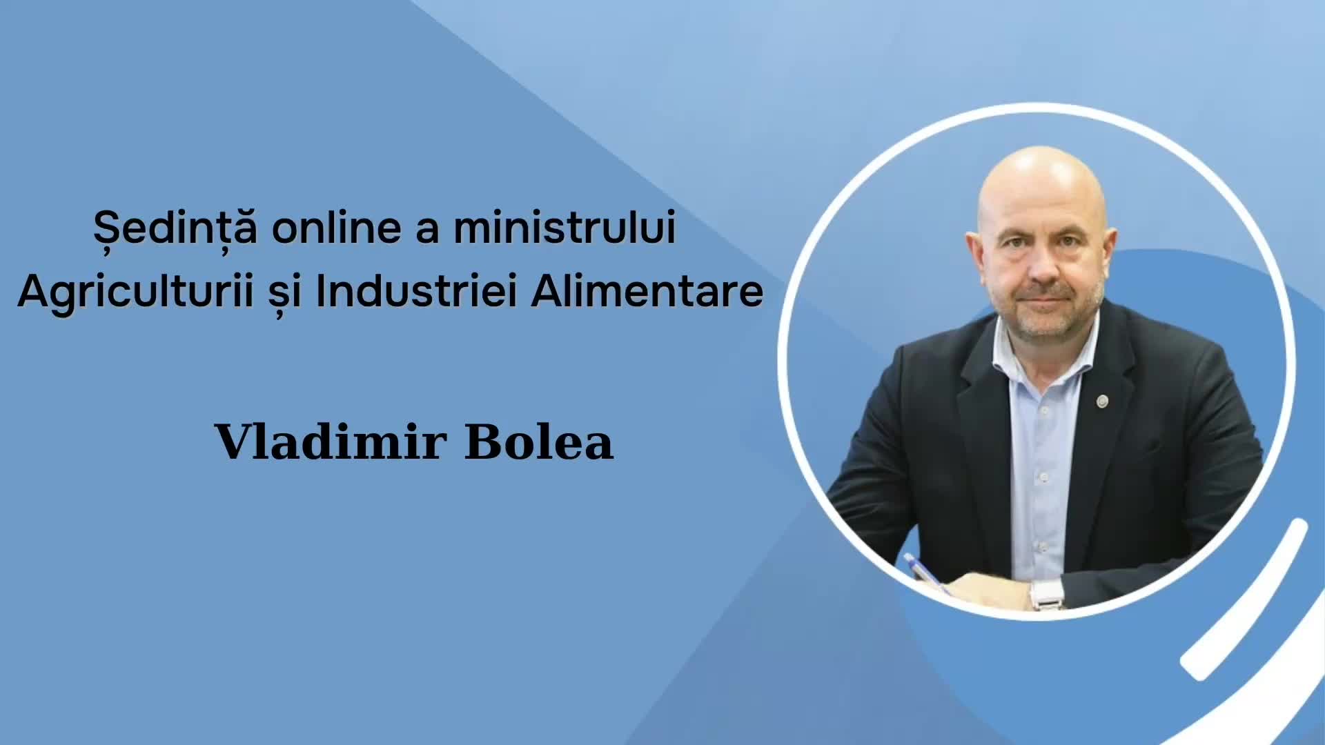Ședință online a ministrului Agriculturii și Industriei Alimentare, Vladimir Bolea, cu șefii direcțiilor agricole raionale cu tema „Starea semănăturilor și a plantațiilor multianuale”