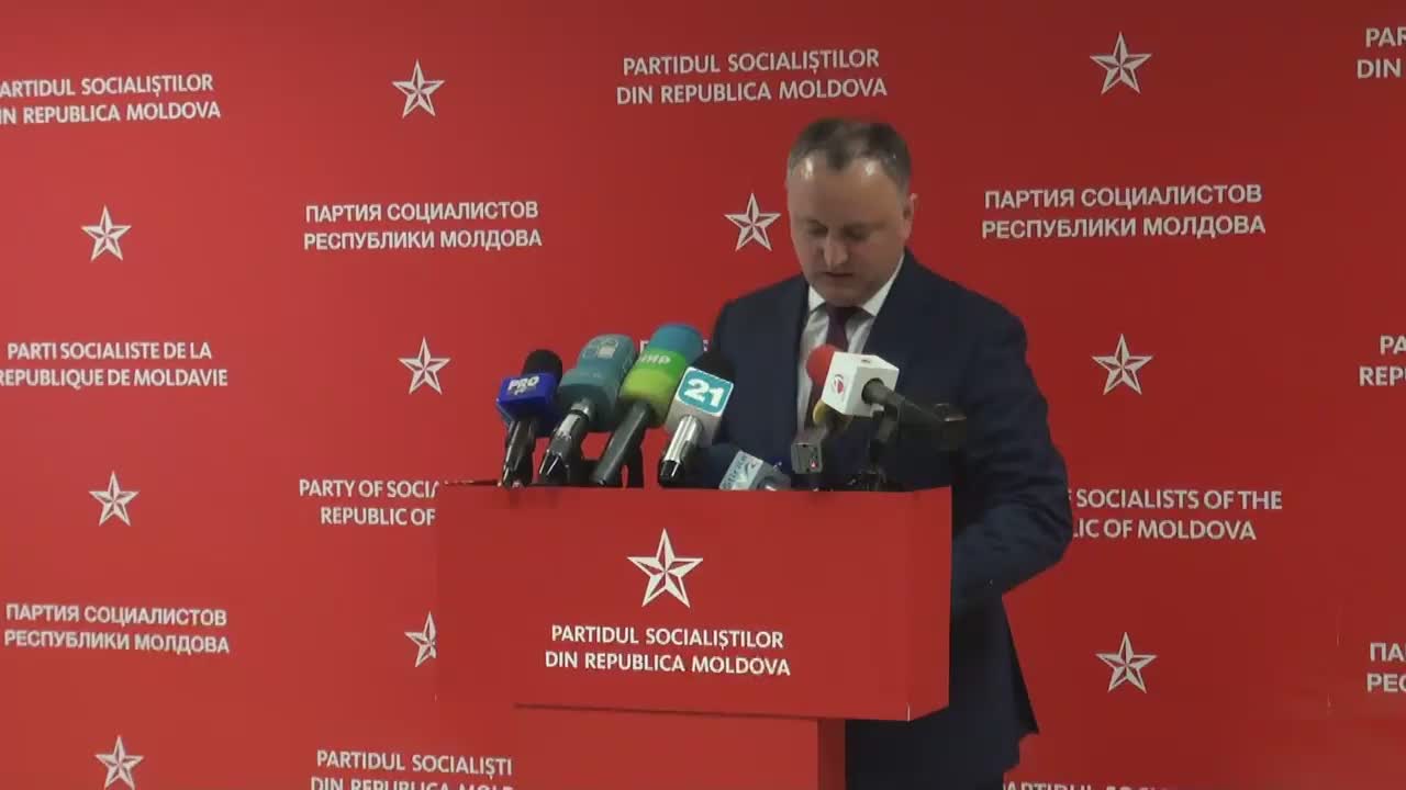 Conferință de presă susținută de președintele PSRM, Igor Dodon, privind situația politică din țară