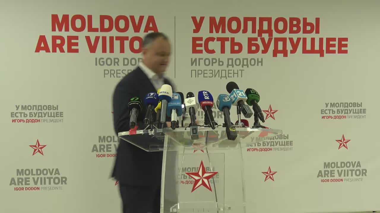 Conferință de presă susținută de candidatul la funcția de președinte al Republicii Moldova, Igor Dodon