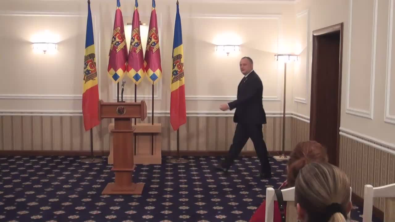 Briefing susținut de președintele Republicii Moldova, Igor Dodon