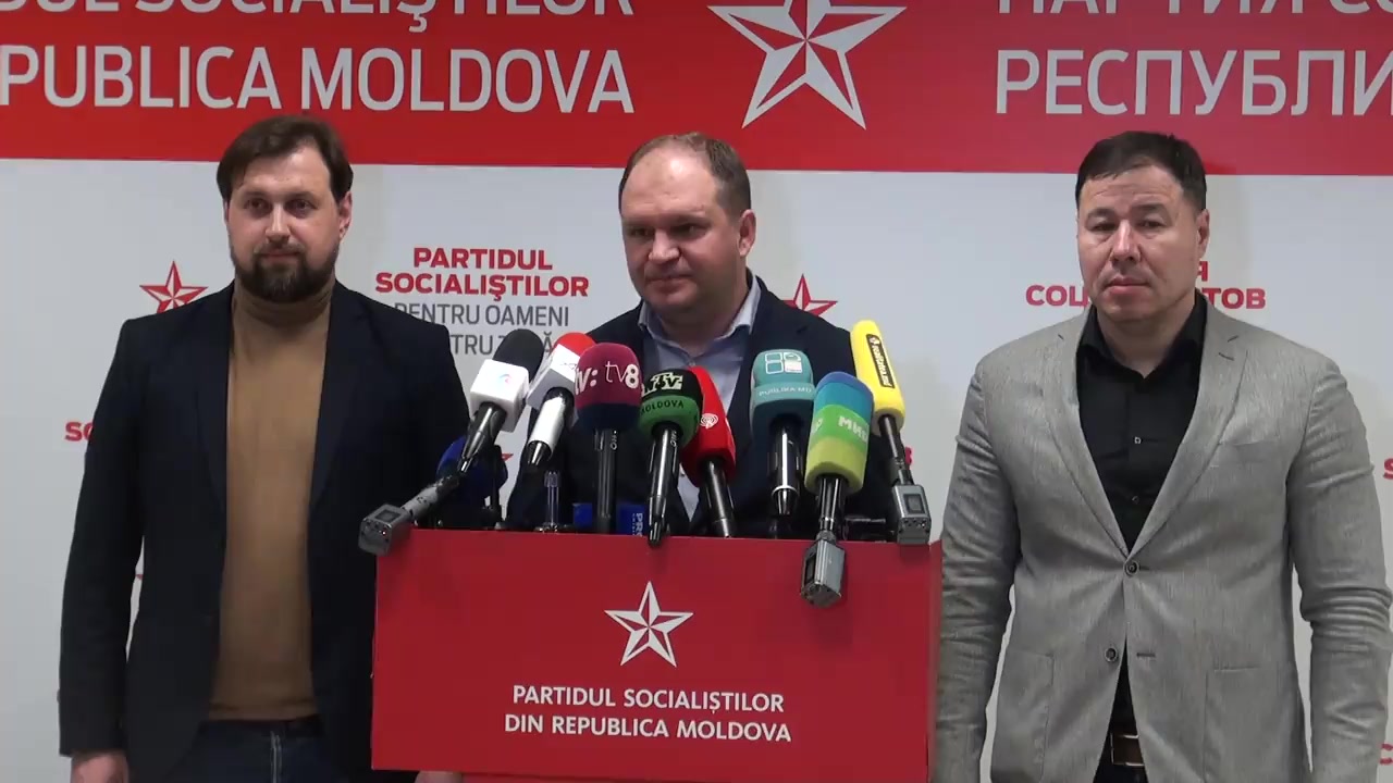 Briefing organizat de Partidul Socialiștilor din Republica Moldova după închiderea secțiilor de votare