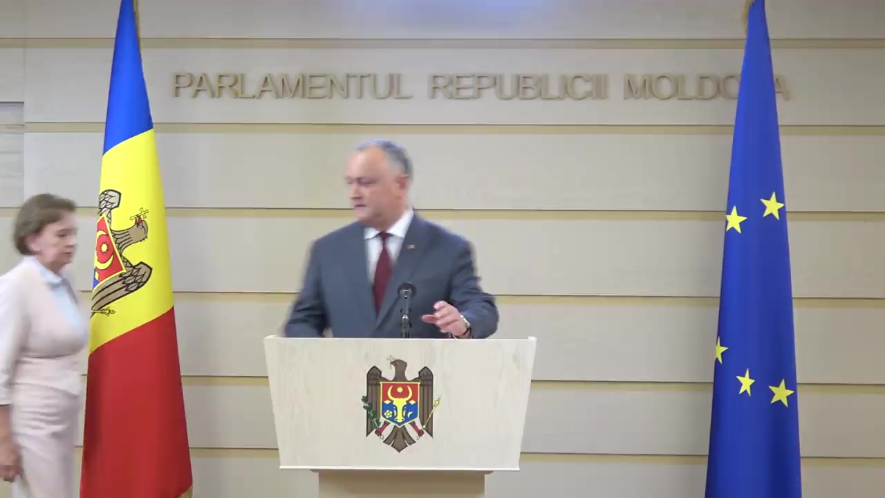 Declarație de presă susținută de Președintele Republicii Moldova, Igor Dodon, și conducerea Parlamentului Republicii Moldova