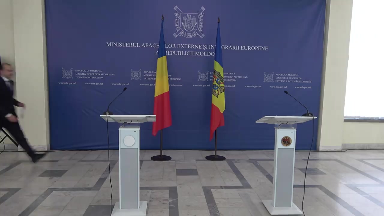 Conferință de presă susținută de Ministrul Afacerilor Externe și Integrării Europene al Republicii Moldova, Oleg Țulea, și Ministrul Afacerilor Externe al României, Bogdan Aurescu