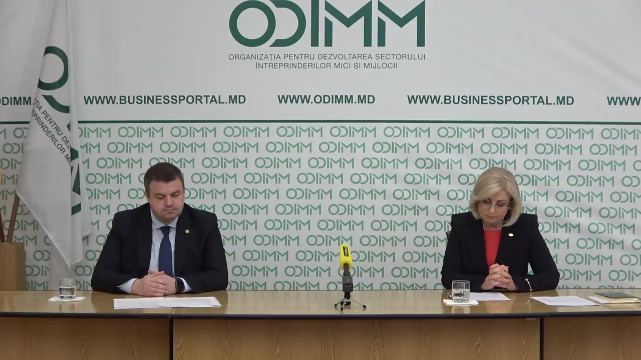 Briefing de presă cu participarea ministrului Economiei și Infrastructurii, Sergiu Răilean și a Directorului general ODIMM, Iulia Costin
