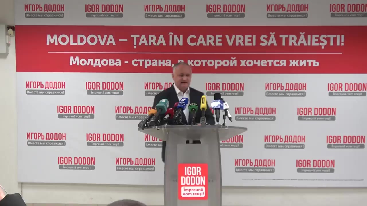 Briefing de presă susținut de Igor Dodon după închiderea secțiilor de votare
