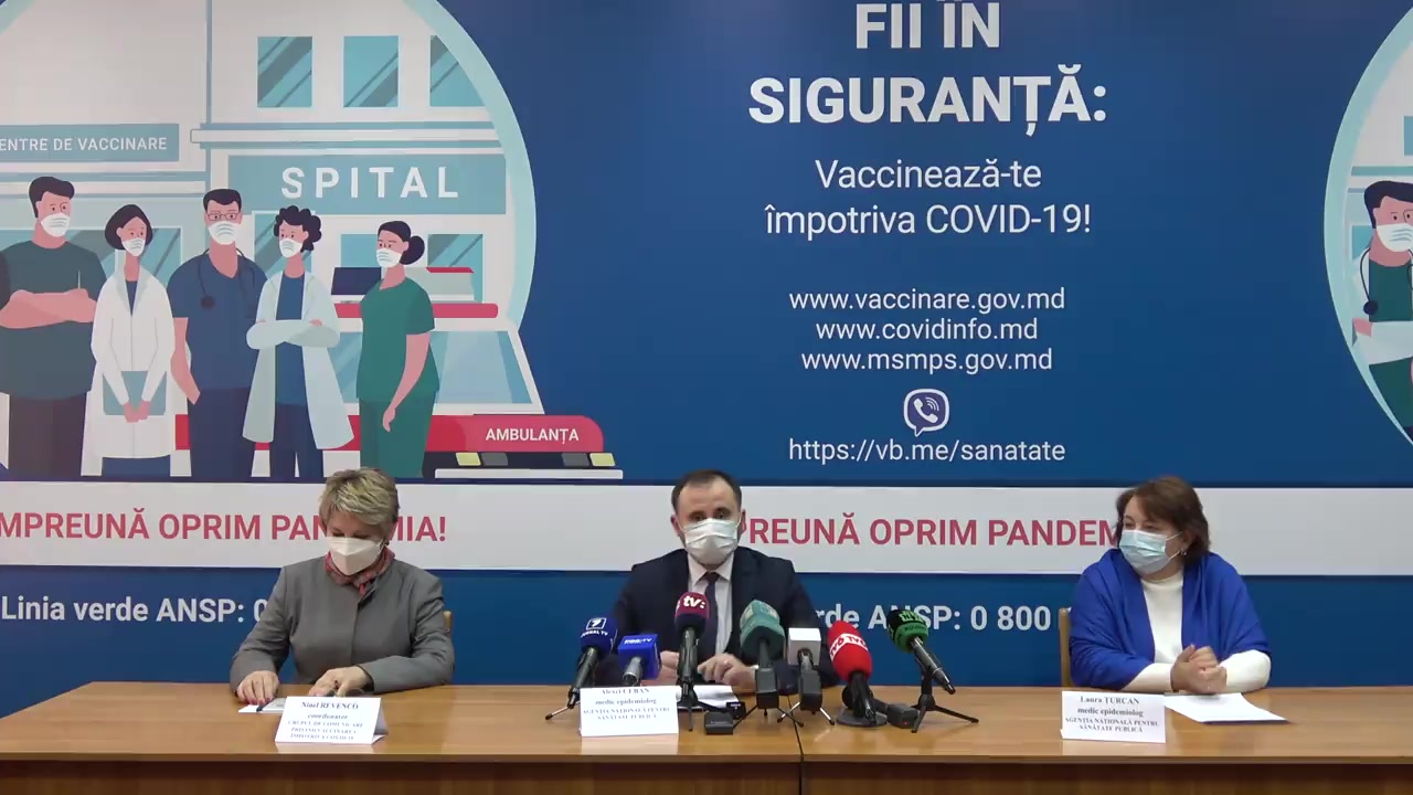 Conferința de presă organizată de Ministerul Sănătății, Muncii și Protecției Sociale privind procesul de vaccinare împotriva COVID-19 în Republica Moldova