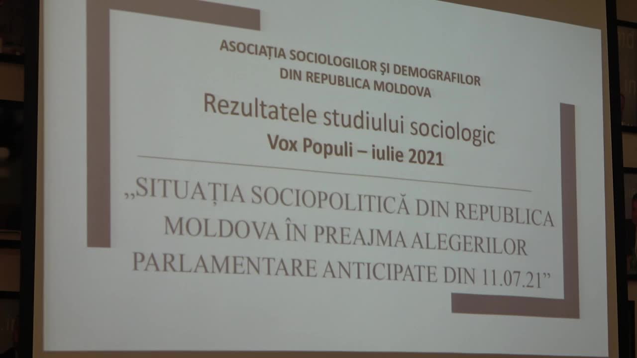 Conferință de presă organizată de Asociația Sociologilor și Demografilor din Republica Moldova cu tema „Rezultatele studiului sociologic Vox Populi - Iulie 2021: Situația socio-politică din Republica Moldova în preajmă alegerilor parlamentare anticipate”