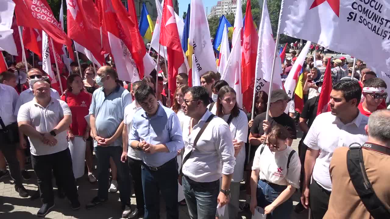 Acțiune de protest organizată de Blocul electoral al Comuniștilor și Socialiștilor în fața sediului Curții Supreme de Justiție