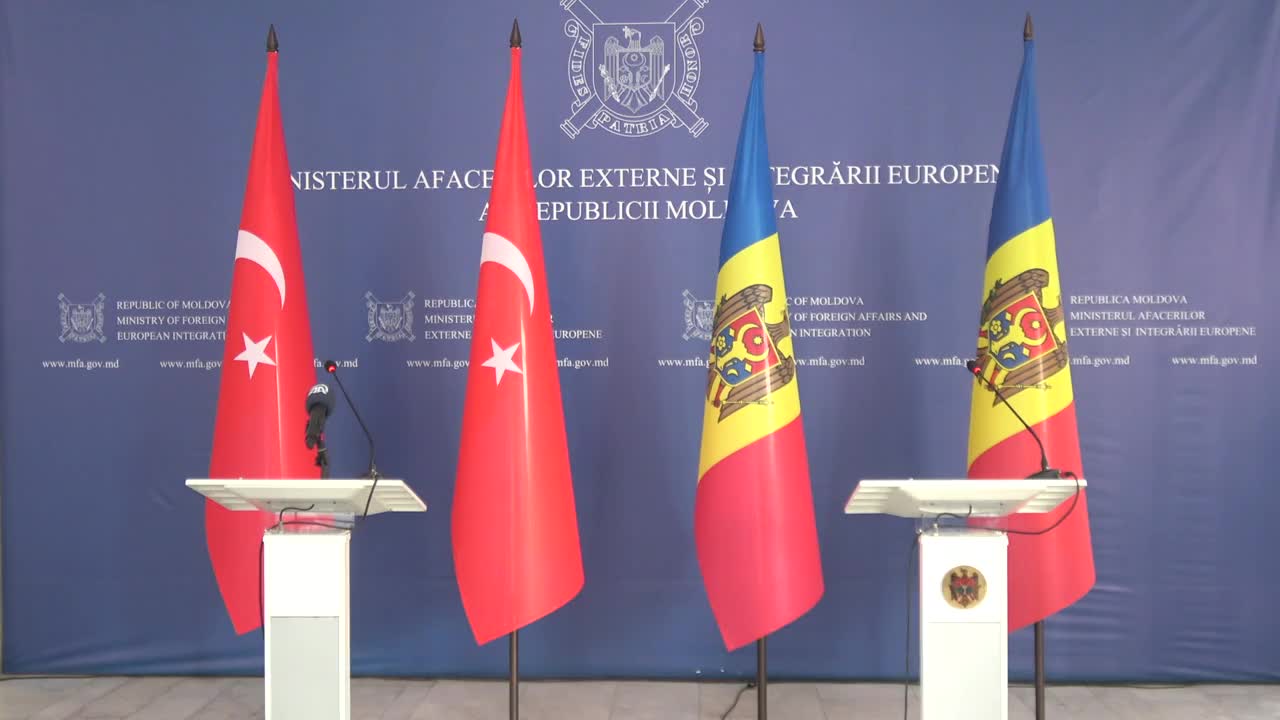 Declarații de presă susținute de ministrul afacerilor externe și integrării europene al Republicii Moldova, Nicu Popescu, și ministrul afacerilor externe al Turciei, Mevlüt Çavușoğlu