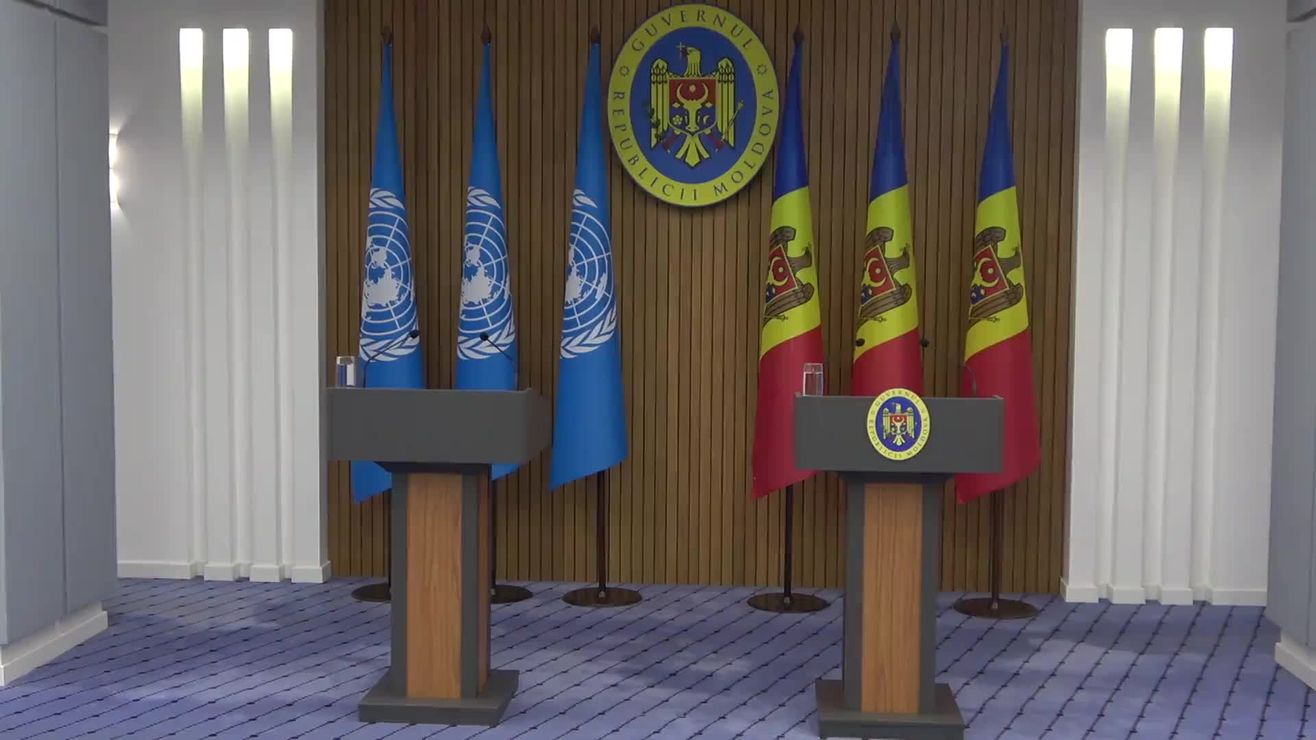 Conferință de presă susținută de prim-ministra Republicii Moldova, Natalia Gavrilița, și Secretarul General al Organizației Națiunilor Unite, António Guterres