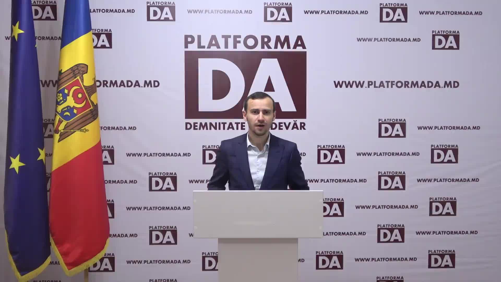 Conferință de presă susținută de președintele Platformei DA, Dinu Plîngău