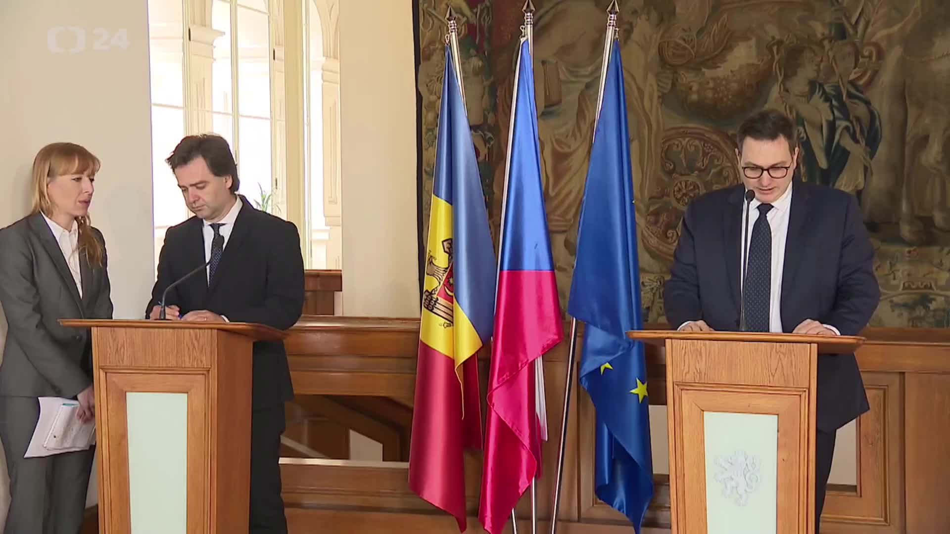 Conferință de presă susținută de ministrul afacerilor externe și integrării europene al Republicii Moldova, Nicu Popescu, și ministrul afacerilor externe al Republicii Cehe, Jan Lipavský