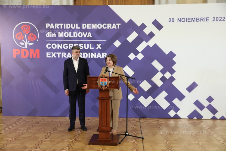 Declarații de presă conducerea Partidului Democrat din Moldova și delegația Partidului Social Democrat din România