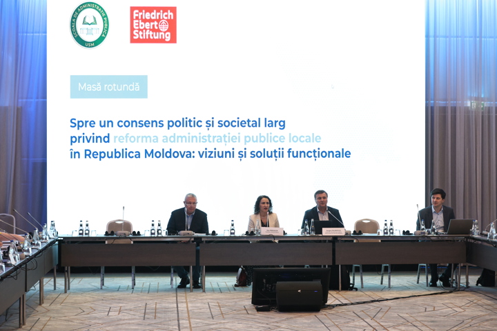 Masa rotundă cu tema „Spre un consens politic și societal larg privind reforma administrației publice locale în Republica Moldova: viziuni și soluții funcționale” organizată de Fundația „Friedrich Ebert” și Școala de Administrație Publica a Universității de Stat din Moldova