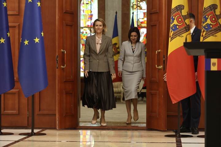 Conferință de presă susținută de președinta Republicii Moldova, Maia Sandu, și Înalta Reprezentantă a Uniunii Europene pentru afaceri externe și politica de securitate, vicepreședinta Comisiei Europene, Kaja Kallas