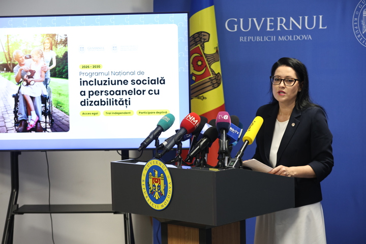 Conferința de presă organizată de Ministerul Muncii și Protecției Sociale al Republicii Moldova dedicată prezentării reformelor în domeniul dizabilității prevăzute în Programul național de incluziune socială a persoanelor cu dizabilități pentru anii 2026–2030