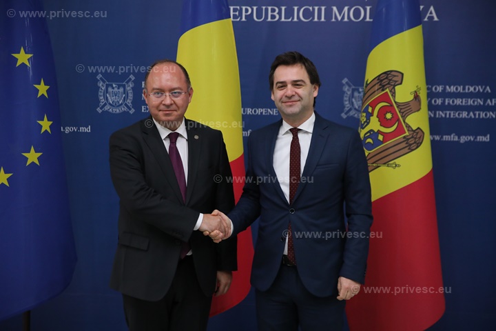 Conferință de presă susținută de ministrul afacerilor externe și integrării europene al Republicii Moldova, Nicu Popescu, și ministrul afacerilor externe al României, Bogdan Aurescu