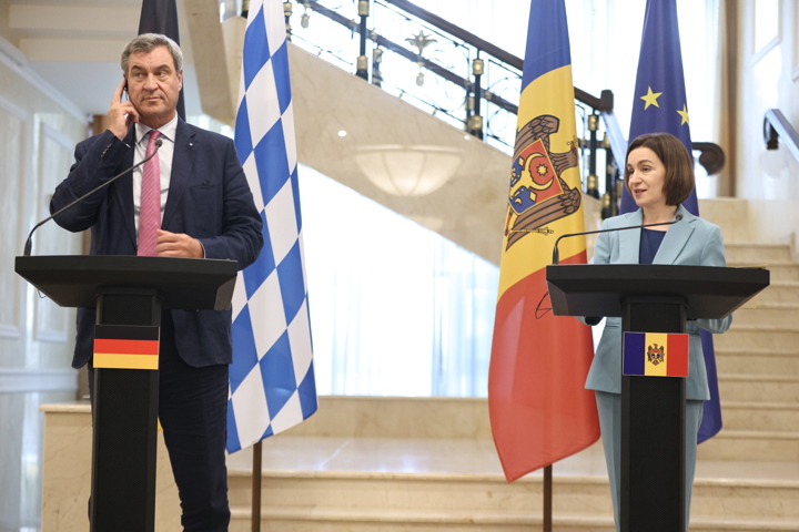 Conferință de presă susținută de Președinta Republicii Moldova, Maia Sandu, și Prim-ministrul landului Bavaria, Markus Söder