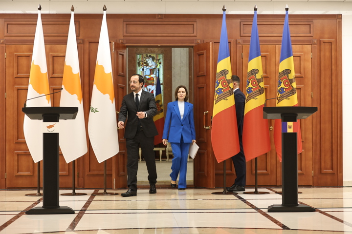 Declarații de presă susținute de Președinta Republicii Moldova, Maia Sandu, și Președintele Republicii Cipru, Nikos Christodoulides