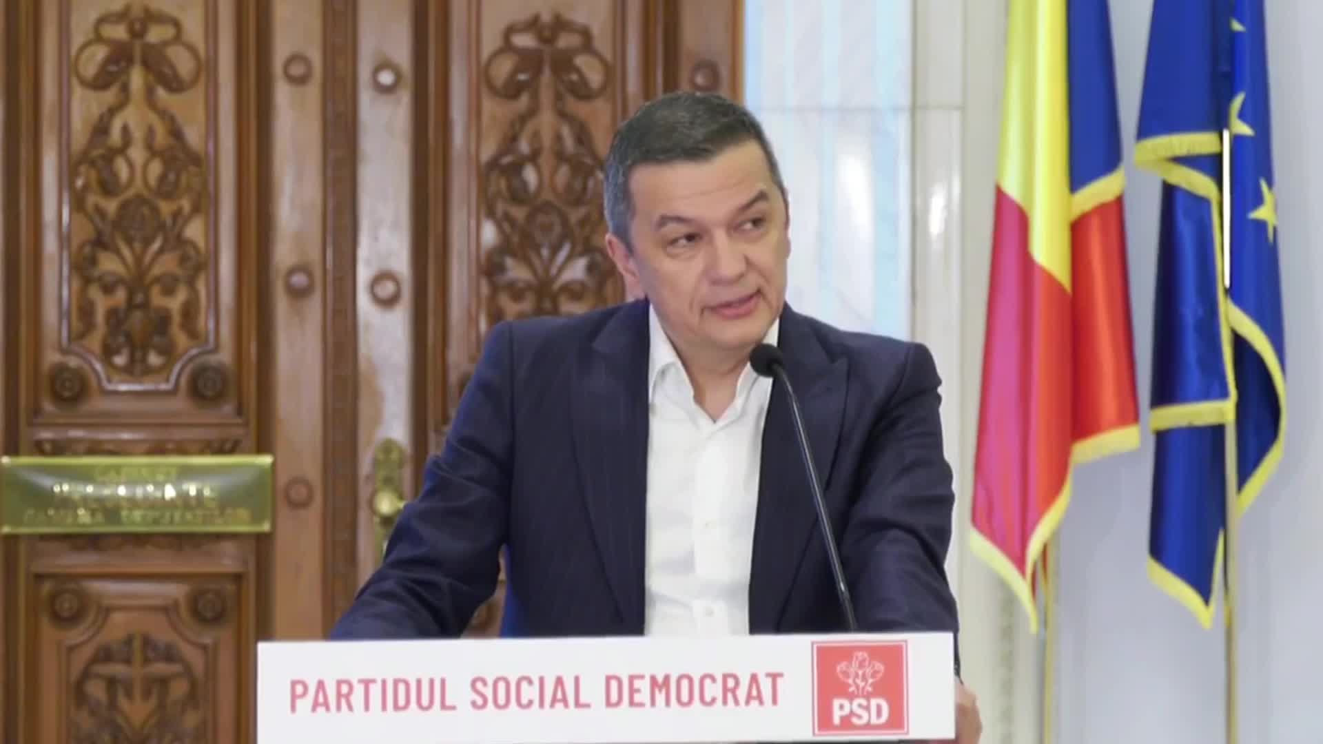 Declarații de presă susținute de președintele Partidului Social Democrat și Președinte al Camerei Deputaților, Sorin Grindeanu 
