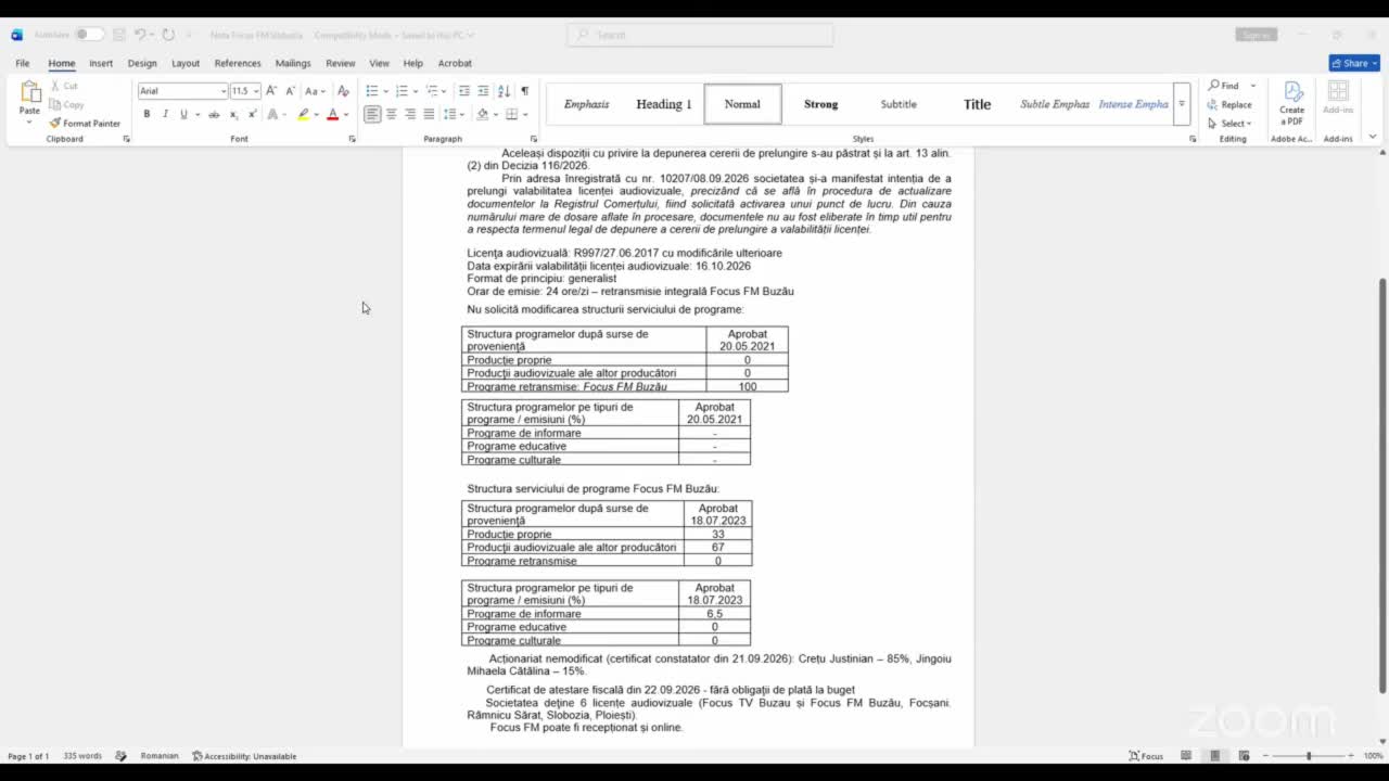Ședința Consiliului Național al Audiovizualului din 7 octombrie 2026