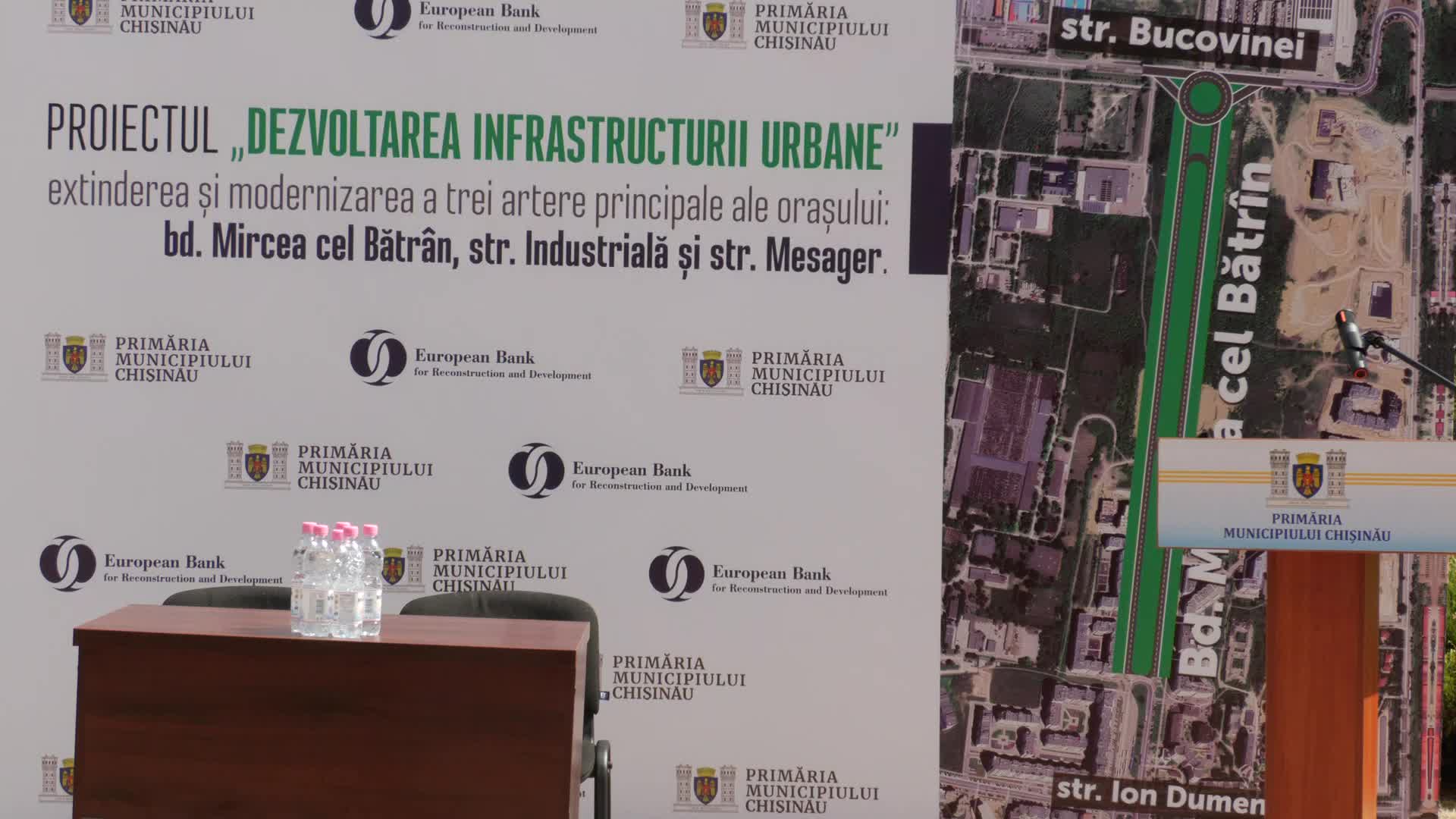 Semnarea contractului cu Banca Europeană de Reconstrucție și Dezvoltare (BERD) pentru finanțarea Proiectului de dezvoltare a infrastructurii urbane a Municipiului Chișinău, care prevede extinderea bulevardului Mircea cel Bătrân și modernizarea străzilor Mesager și Industrială
