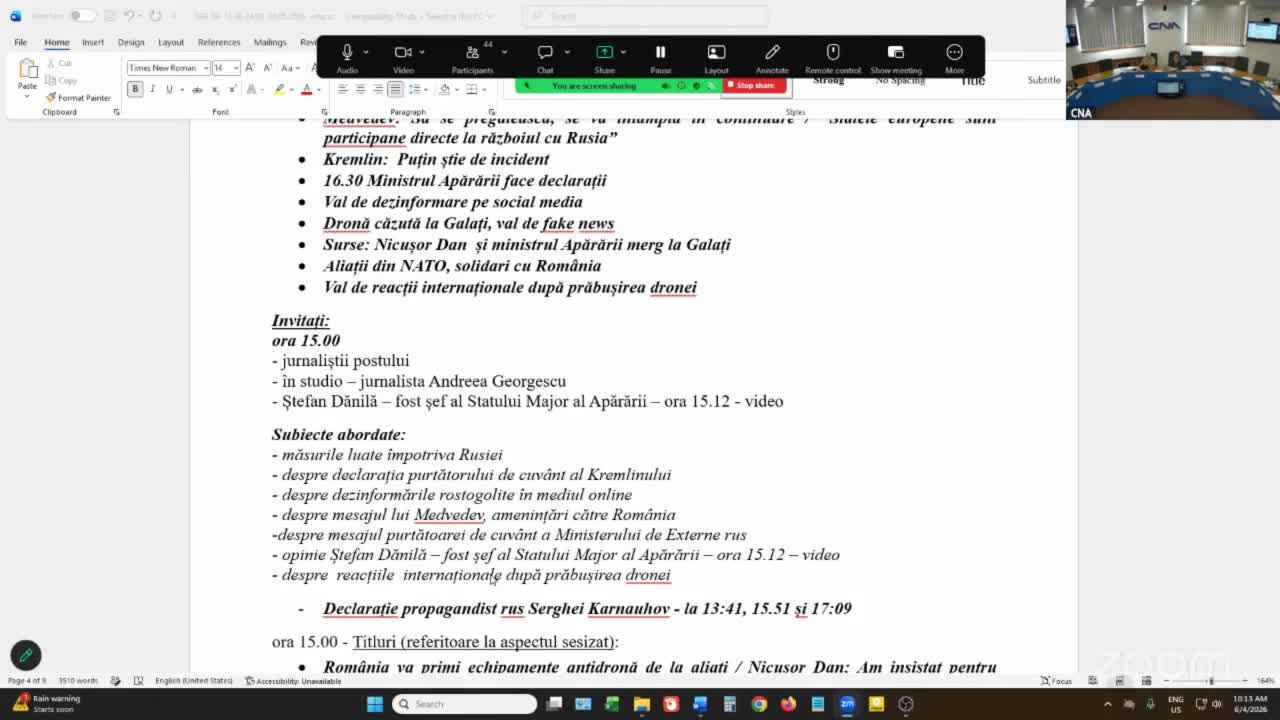 Ședința Consiliului Național al Audiovizualului din 4 iunie 2026