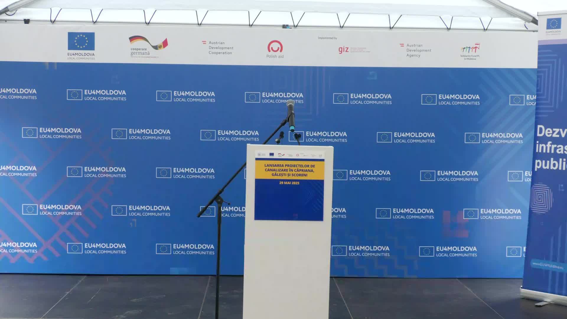 Lansarea lucrărilor sistemului de apă uzată Căpriana, raionul Strășeni