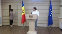 Briefing de presă susținut de către deputații PAS, Dan Perciun și Marina Morozova, cu tema „Măsuri de suport pentru tinerele familii”