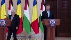 Declarații de presă comune susținute de Președintele României, Klaus Iohannis și Președintele Statului Palestina, Mahmoud Abbas
