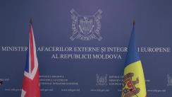 Conferință de presă susținută de ministrul afacerilor externe și integrării europene al Republicii Moldova, Nicu Popescu, și ministrul pentru Europa al Regatului Unit al Marii Britanii și Irlandei de Nord, Leo Docherty