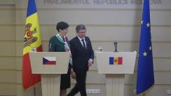 Conferință de presă susținută de Președintele Parlamentului Republicii Moldova, Igor Grosu, și Președinta Camerei Deputaților a Parlamentului Republicii Cehe, Markéta Pekarová Adamová