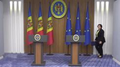 Conferință de presă susținută de către prim-ministra Republicii Moldova, Natalia Gavrilița, și ministrul Justiției, Sergiu Litvinenco