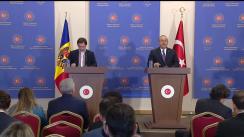 Conferință de presă susținută de ministrul afacerilor externe și integrării europene al Republicii Moldova, Nicu Popescu, și ministrul afacerilor externe al Turciei, Mevlüt Çavușoğlu