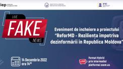 Evenimentul de încheiere a proiectului „ReforMD - Reziliența împotriva dezinformării în Republica Moldova”