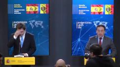 Conferință de presă susținute de ministrul Afacerilor Externe și Integrării Europene al Republicii Moldova, Nicu Popescu, și ministrul de Externe al Spaniei, José Manuel Albares Bueno