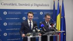 Conferință de presă comună susținută de ministrul Cercetării, Inovării și Digitalizării, Sebastian Burduja și președintele Autorității pentru Digitalizarea României, Dragoș Vlad