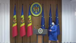 Briefing de presă susținut de către prim-ministra Republicii Moldova, Natalia Gavrilița
