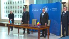 Ceremonia de semnare a „Declarației privind consolidarea relațiilor bilaterale între România și Landul Bavaria” în prezența prim-ministrului României, Nicolae-Ionel Ciucă, și a prim-ministrului Landului Bavaria, Markus Söder