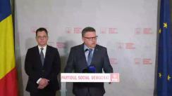 Conferință de presă susținută de senatorul PSD, Radu Oprea și ministrul Muncii și Solidarității Sociale, Marius Budăi