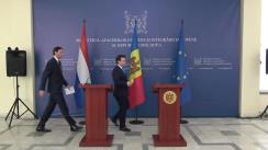 Conferință de presă susținută de ministrul afacerilor externe și integrării europene al Republicii Moldova, Nicu Popescu, și ministrul afacerilor externe al Regatului Țărilor de Jos, Wopke Hoekstra