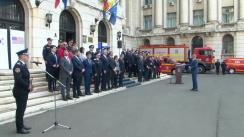 Participarea ministrului Afacerilor Interne, Lucian Nicolae Bode, la evenimentul de intrare în dotarea IGSU a 8 autospeciale de stingere cu pulbere și a 15 microbuze de transport