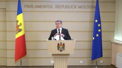 Conferință de presă susținută de președintele Parlamentului Republicii Moldova, Igor Grosu