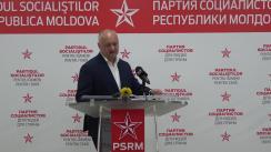 Briefing de presă susținut de către secretarul executiv al PSRM, Igor Dodon