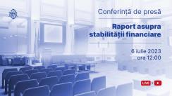 Conferința de presă organizată de Banca Națională a României pentru lansarea „Raportului asupra stabilității financiare ediția 1/2023 (nr. 14 (24)/2023)”